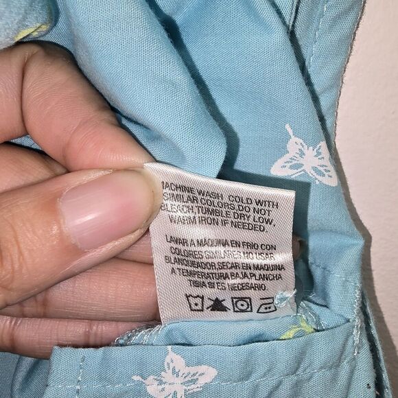 Basic Edition Women's Sleeveless Top Size 3X Button Up Blue (C40) - Picture 6 of 6